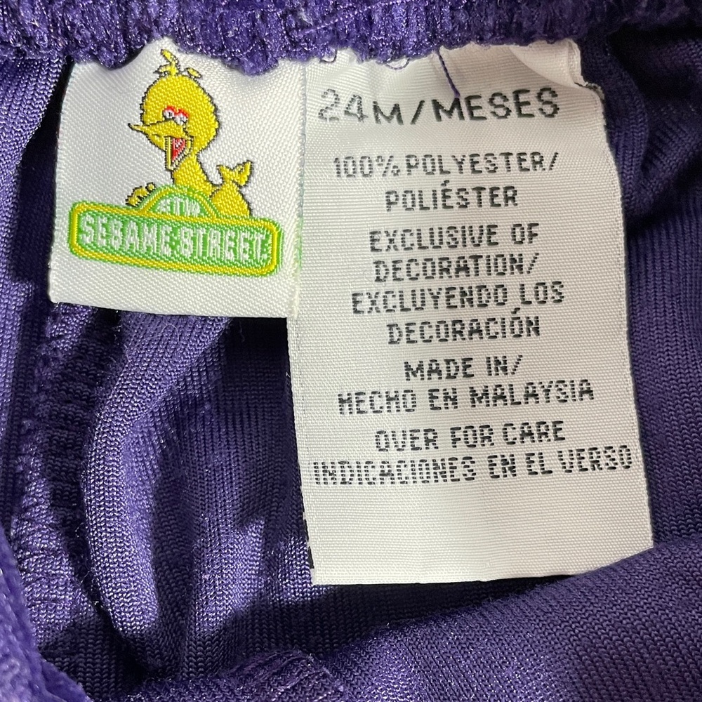 Sesame Street Velvet Top and Bottom Deep Purple with Cat Embroidery - Picture 2 of 8